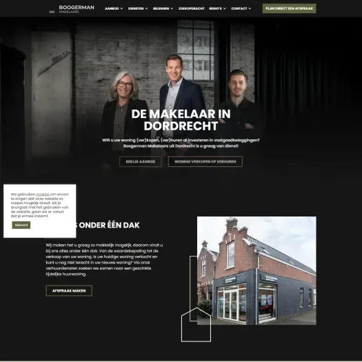 Screenshot van de website van www.boogerman.nl