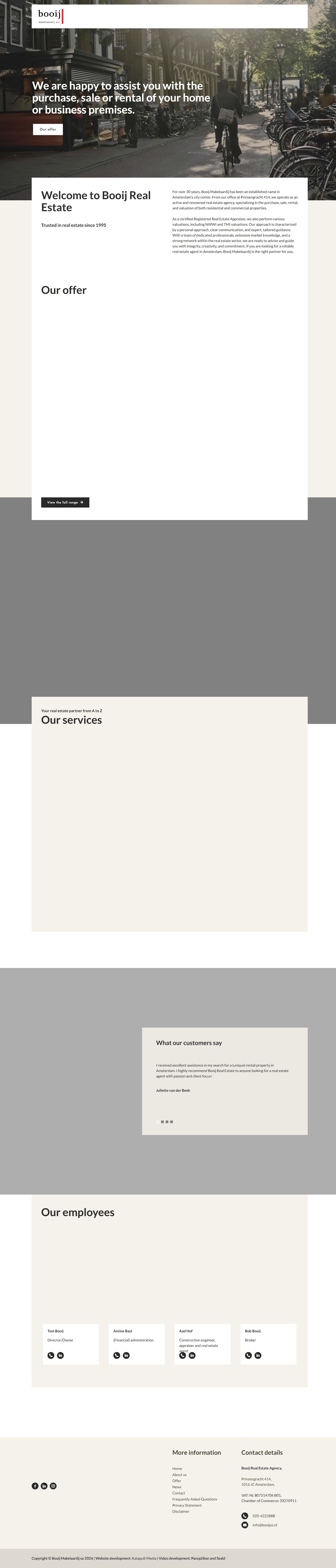 Screenshot van de website van www.booijoz.nl