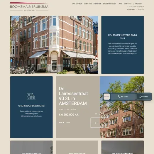 Screenshot van de website van www.bbmakelaars.nl