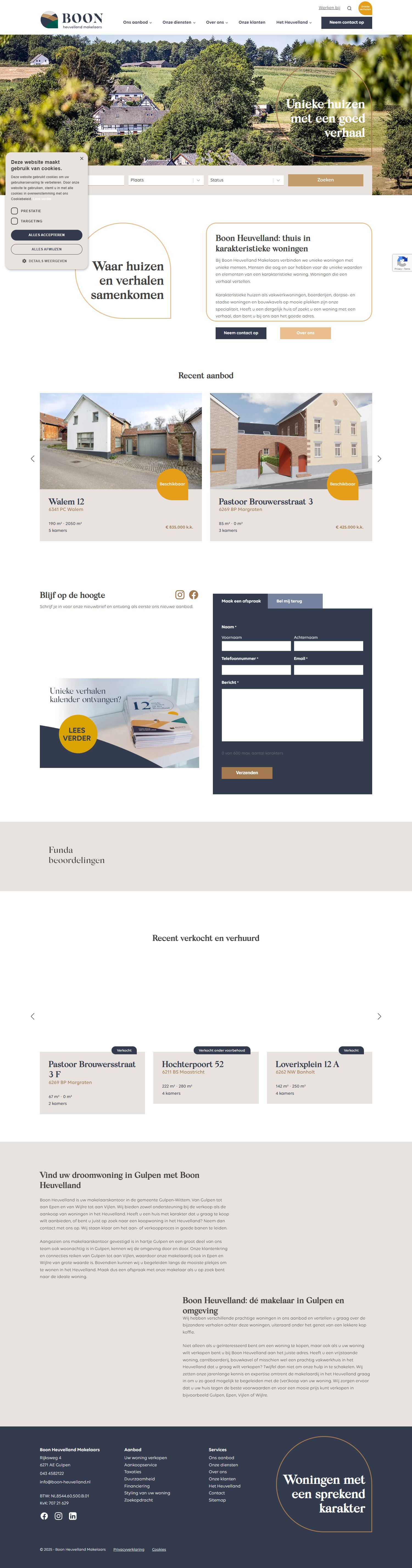 Screenshot van de website van www.boon-heuvelland.nl