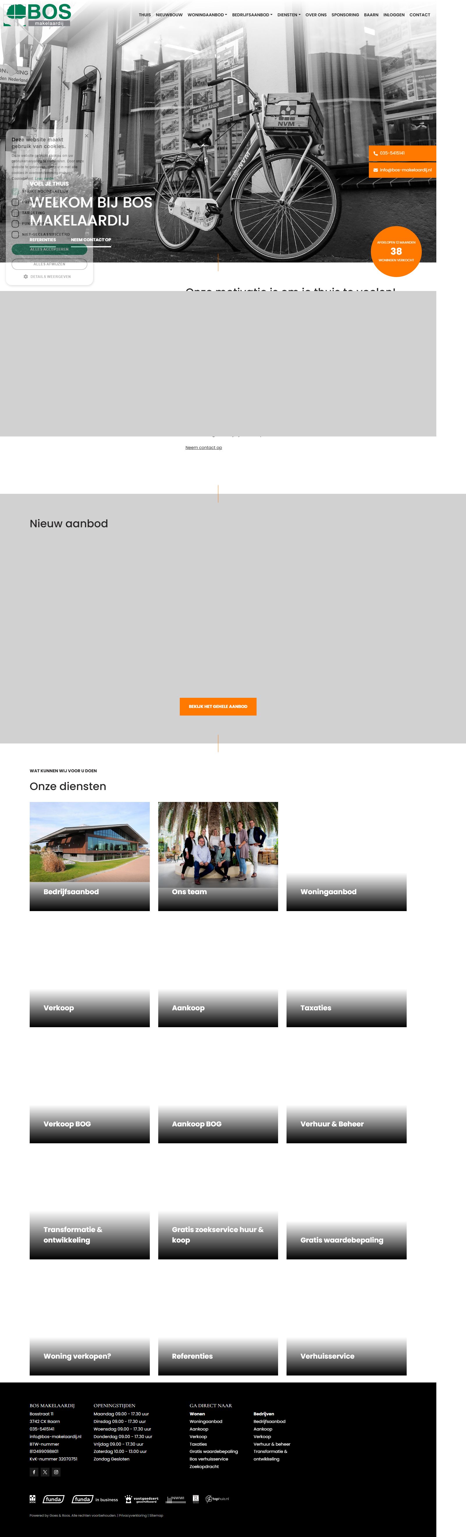 Screenshot van de website van www.bos-makelaardij.nl
