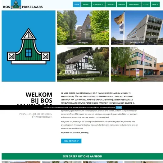 Screenshot der Website von www.bosmakelaars.nl