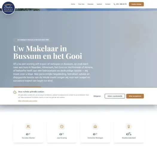 Screenshot van de website van www.boshemwonen.nl