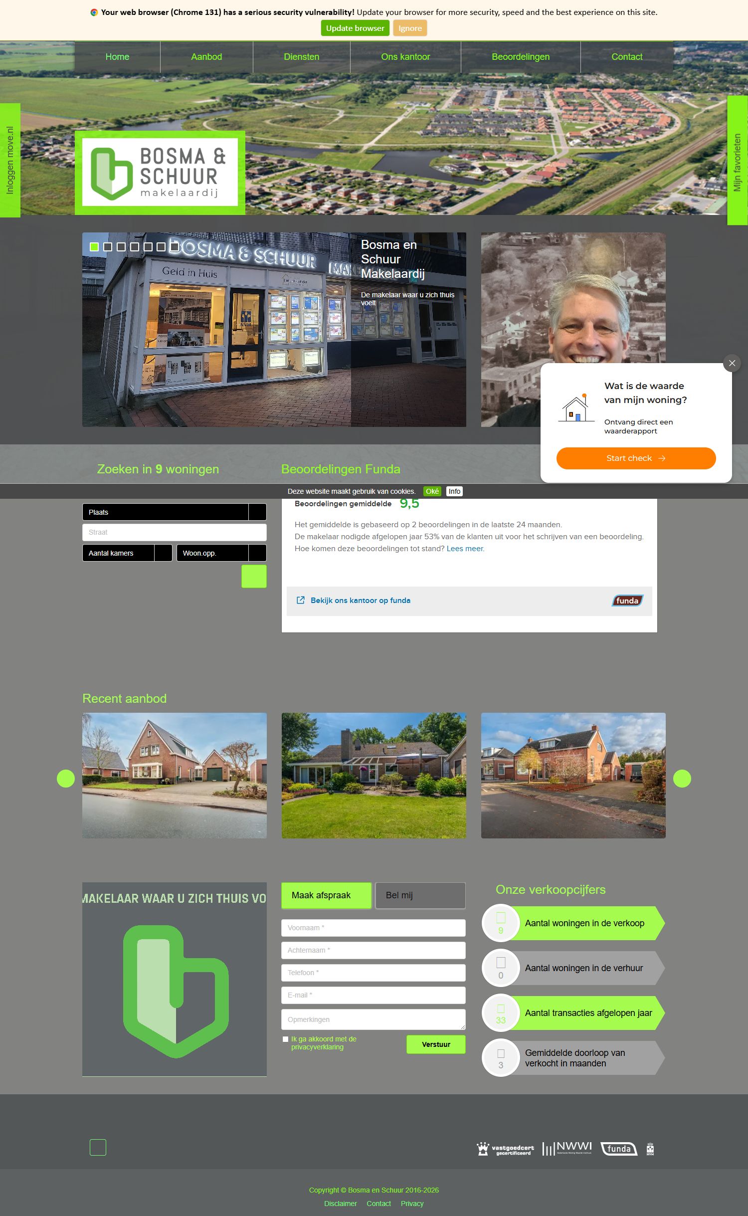 Screenshot van de website van www.bosmaenschuur.nl