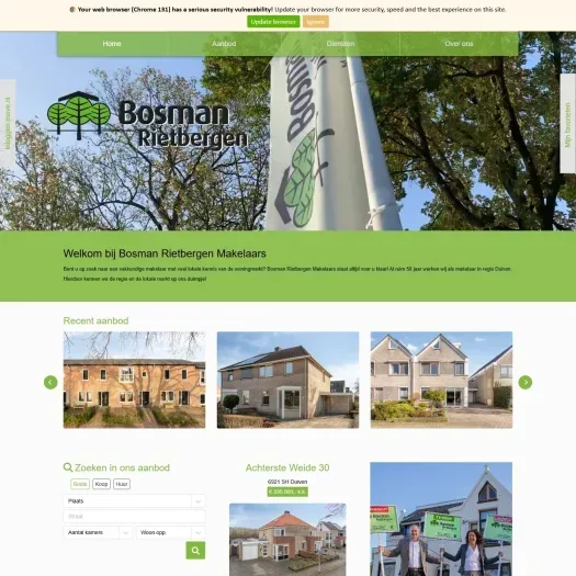 Screenshot van de website van www.bosmanrietbergenmakelaars.nl
