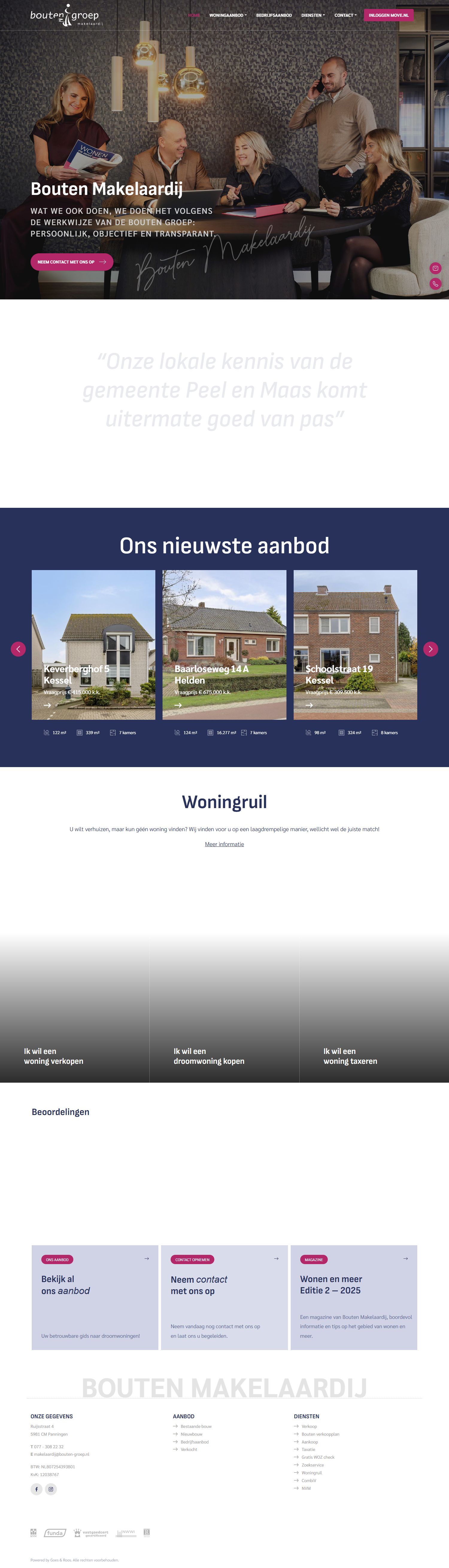 Screenshot van de website van www.boutenmakelaardij.nl