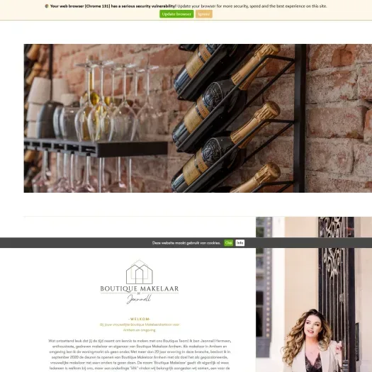 Capture d'écran du site web de www.boutiquemakelaar.nl