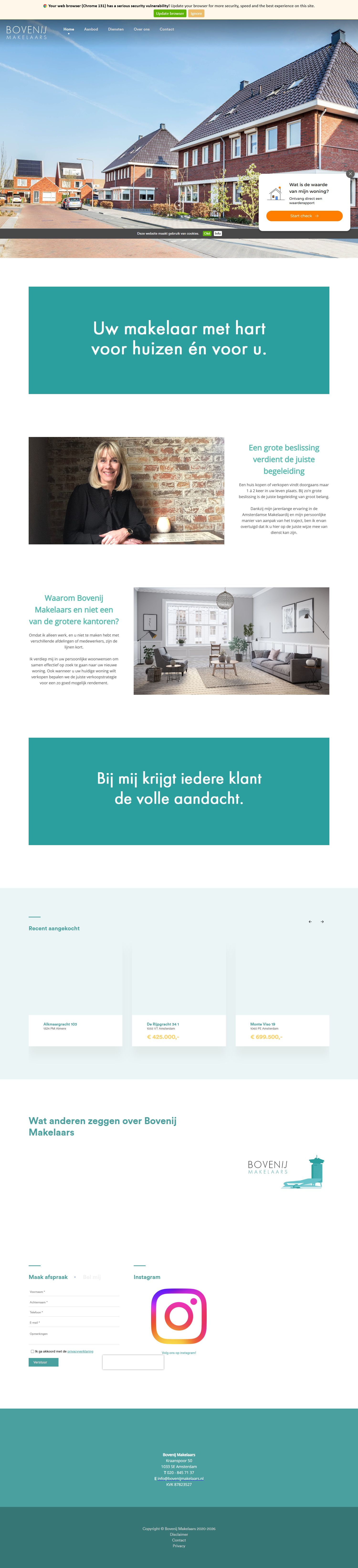 Screenshot van de website van www.bovenijmakelaars.nl