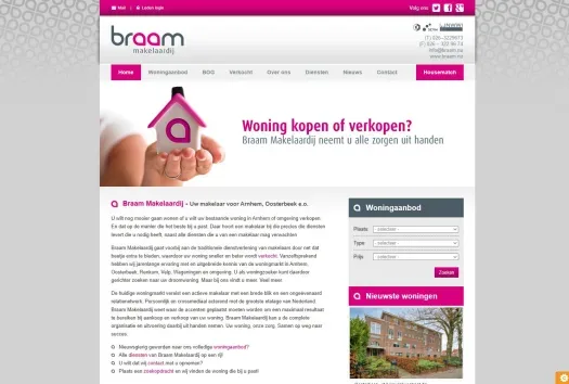 Screenshot van de website van www.braam.nu