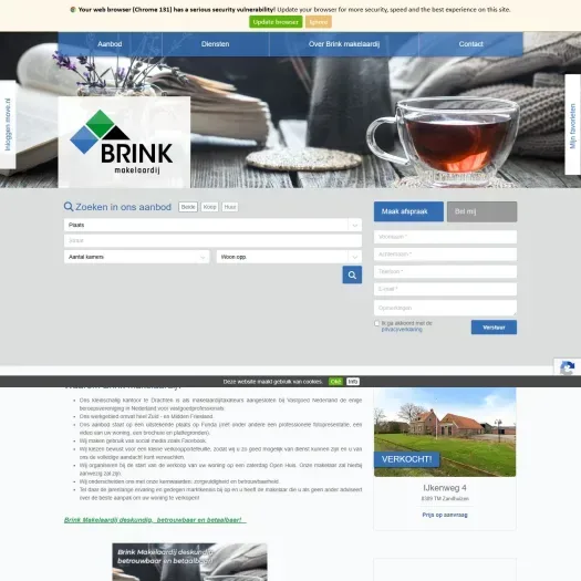 Capture d'écran du site web de www.brinkmakelaardij.nl