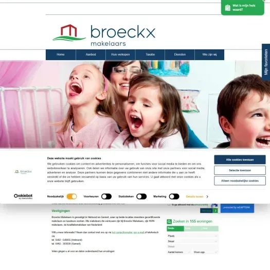 Screenshot van de website van www.woonplezier.nl