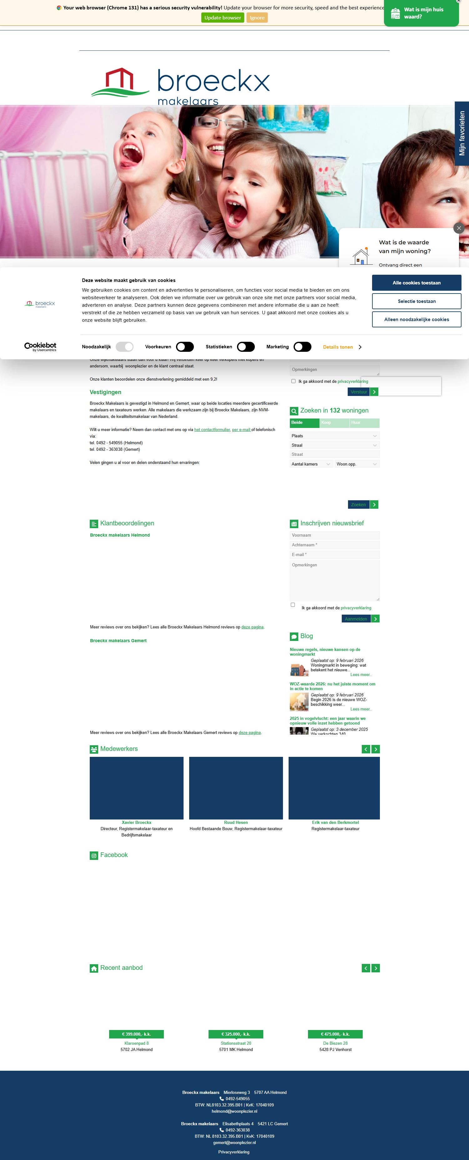 Screenshot van de website van www.woonplezier.nl