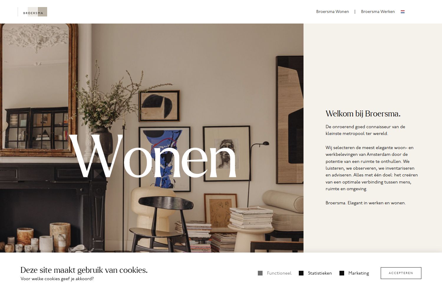Screenshot van de website van www.broersma.nl