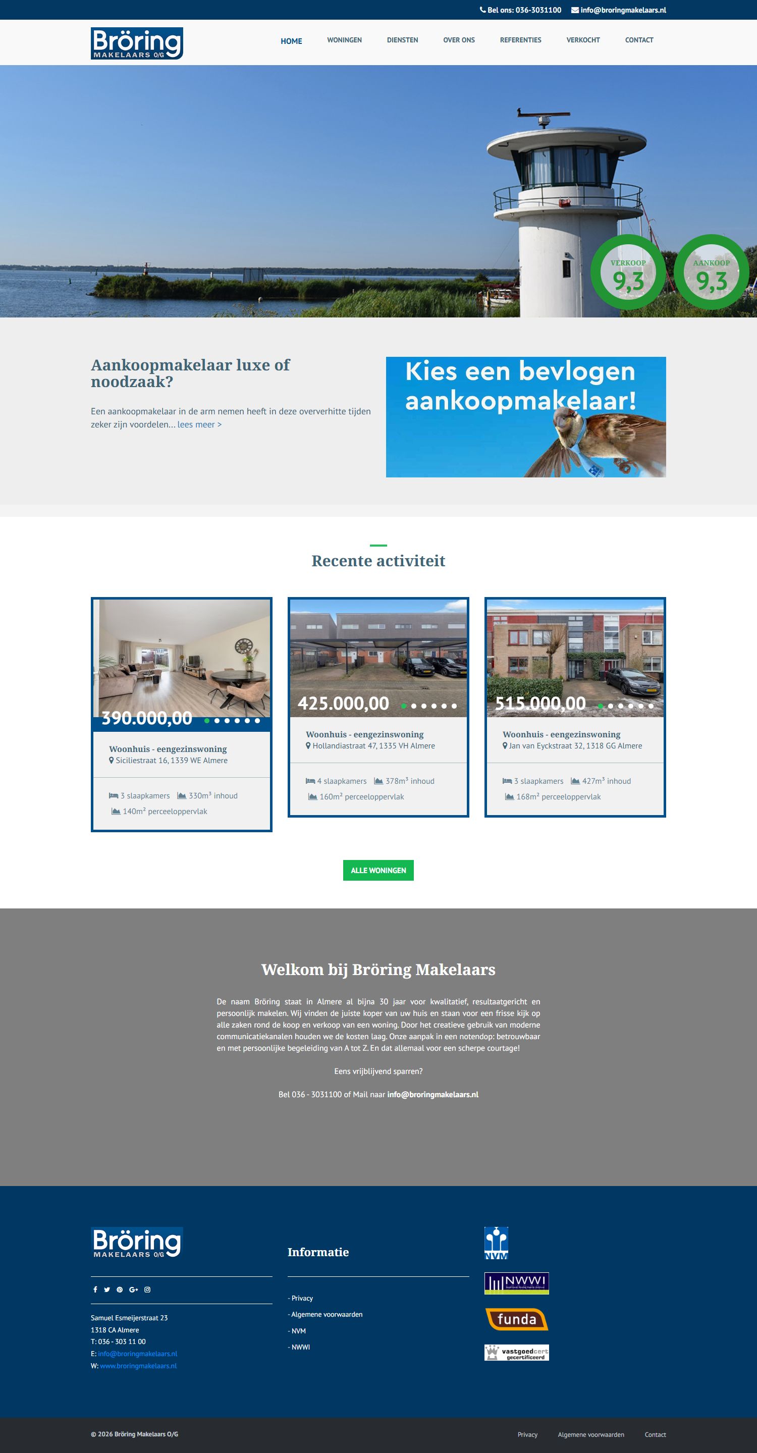 Screenshot van de website van www.broringmakelaars.nl
