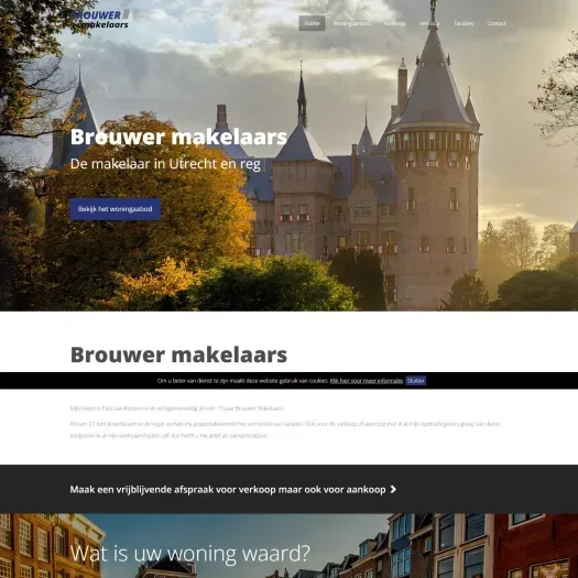 Screenshot of the website of www.brouwermakelaars.nl