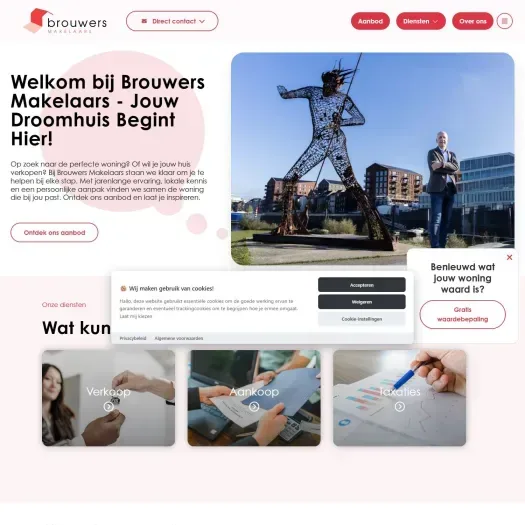 Screenshot of the website of www.uwwoning.nl