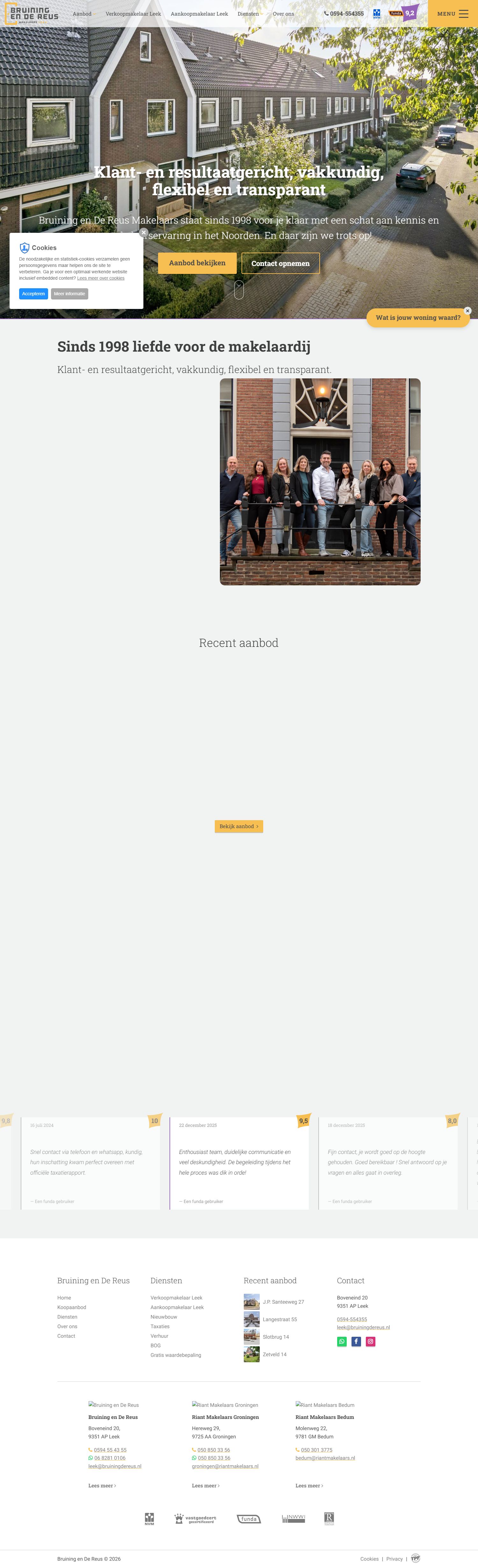 Screenshot van de website van www.bruiningdereus.nl