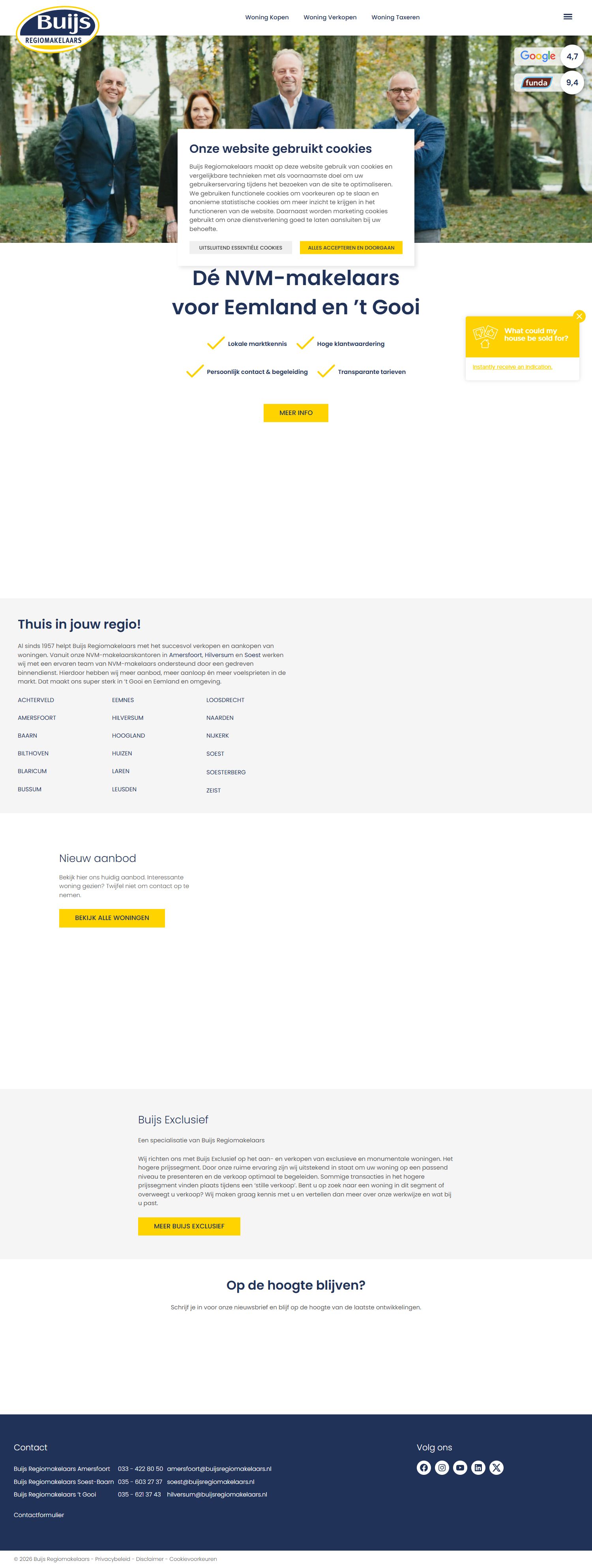Screenshot van de website van www.buijsregiomakelaars.nl