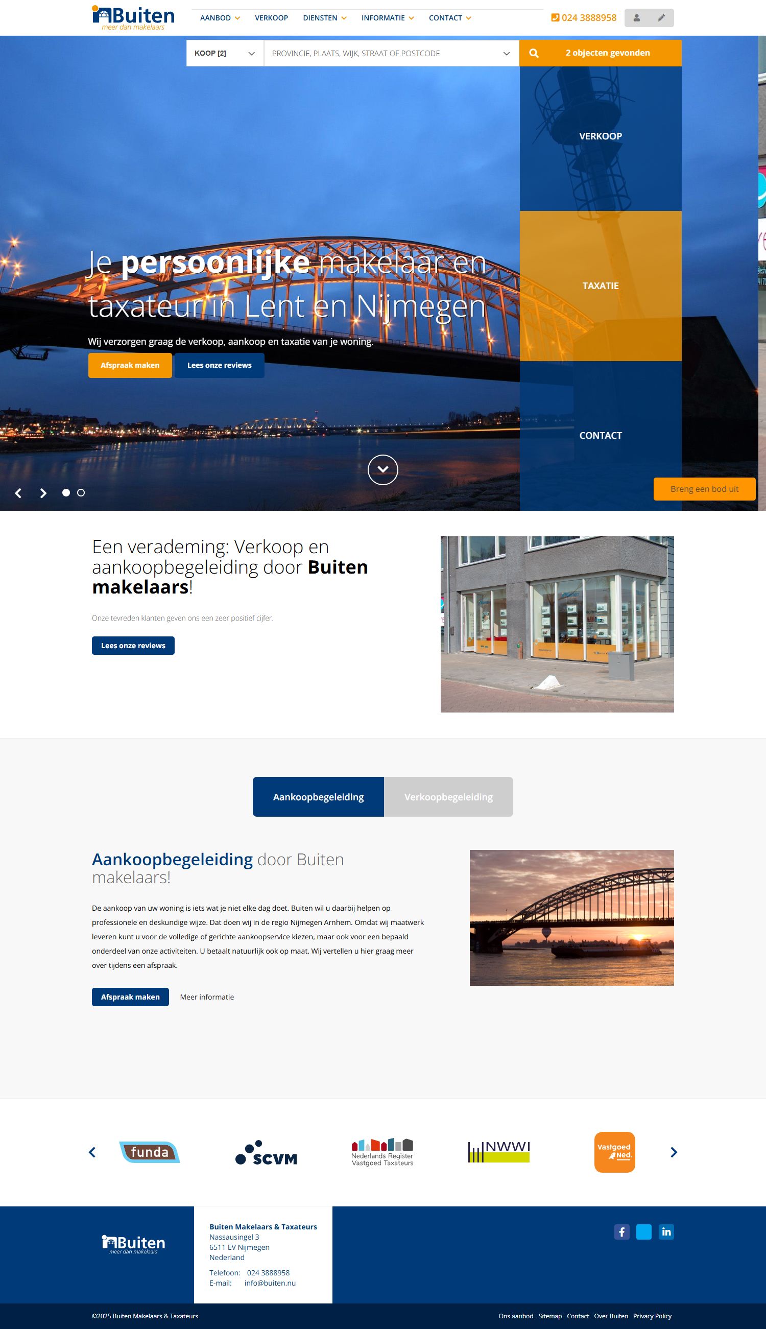 Screenshot van de website van www.buiten.nu