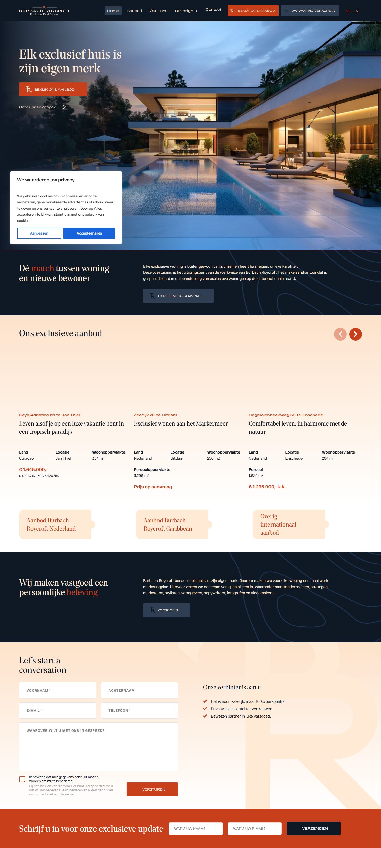 Screenshot van de website van www.burbachroycroft.com