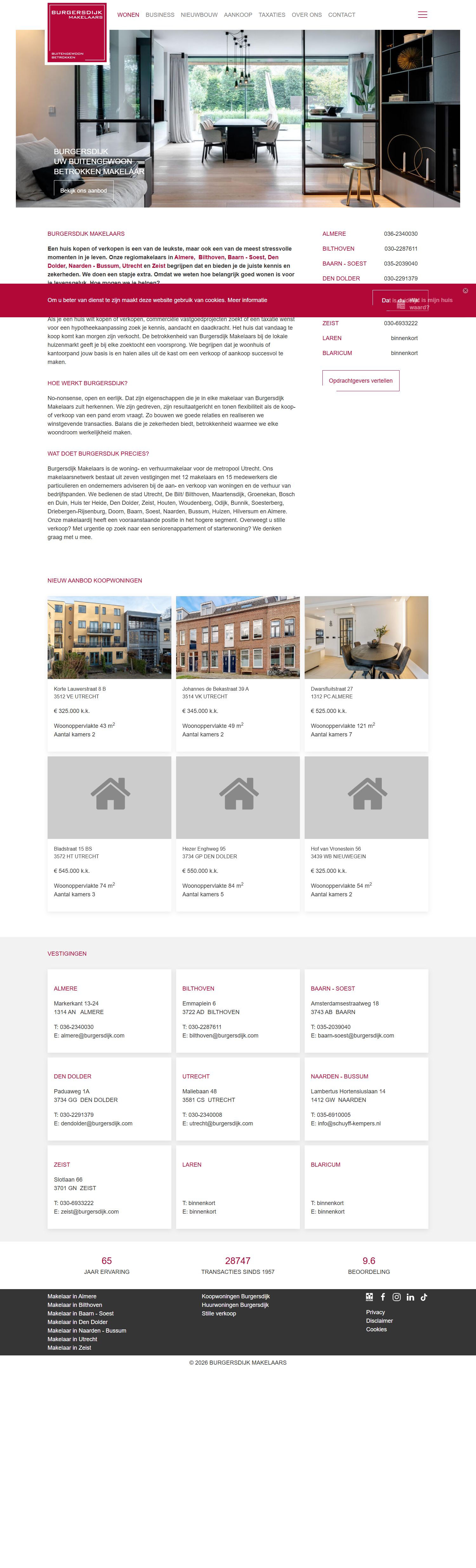 Screenshot van de website van www.burgersdijk.com