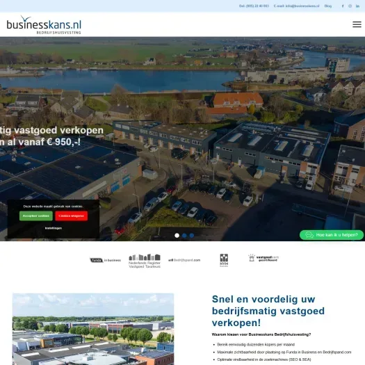 Screenshot van de website van www.businesskans.nl