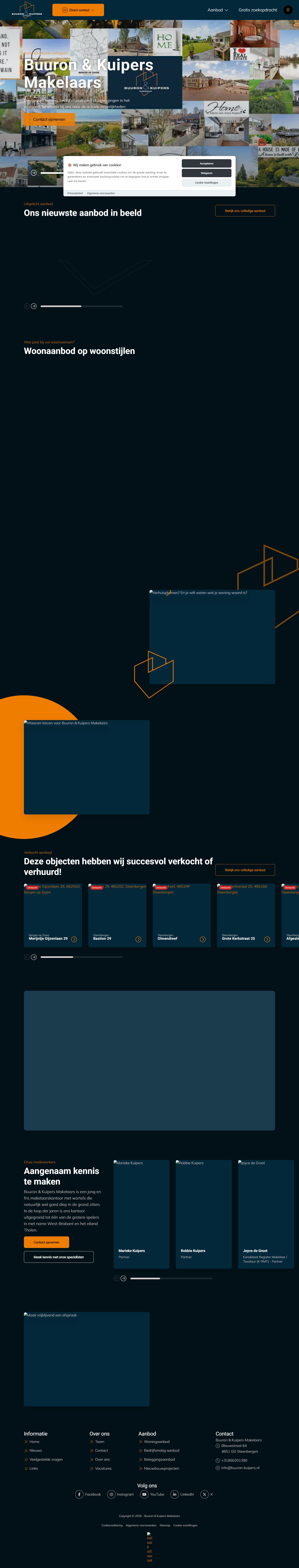 Screenshot van de website van www.buuron-kuipers.nl