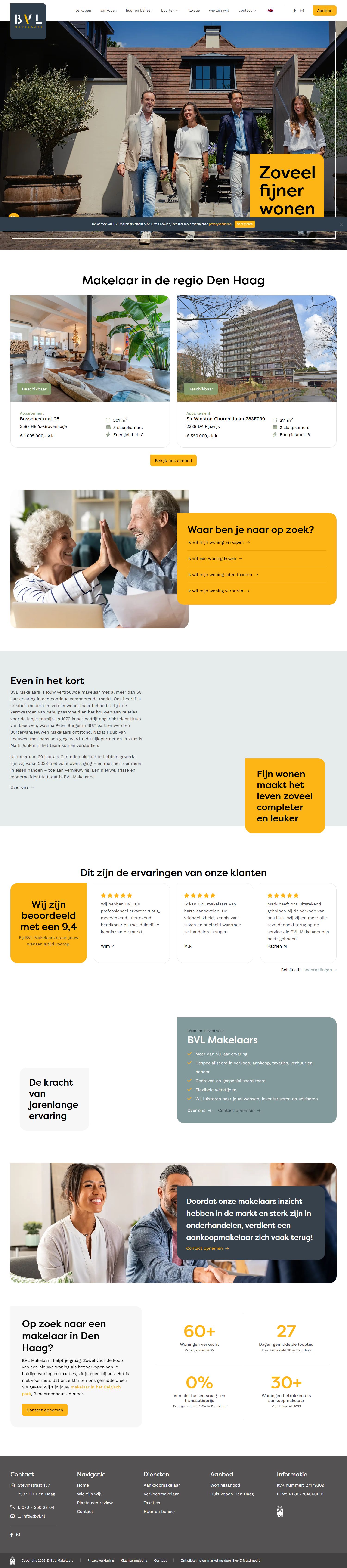 Screenshot van de website van www.bvl.nl