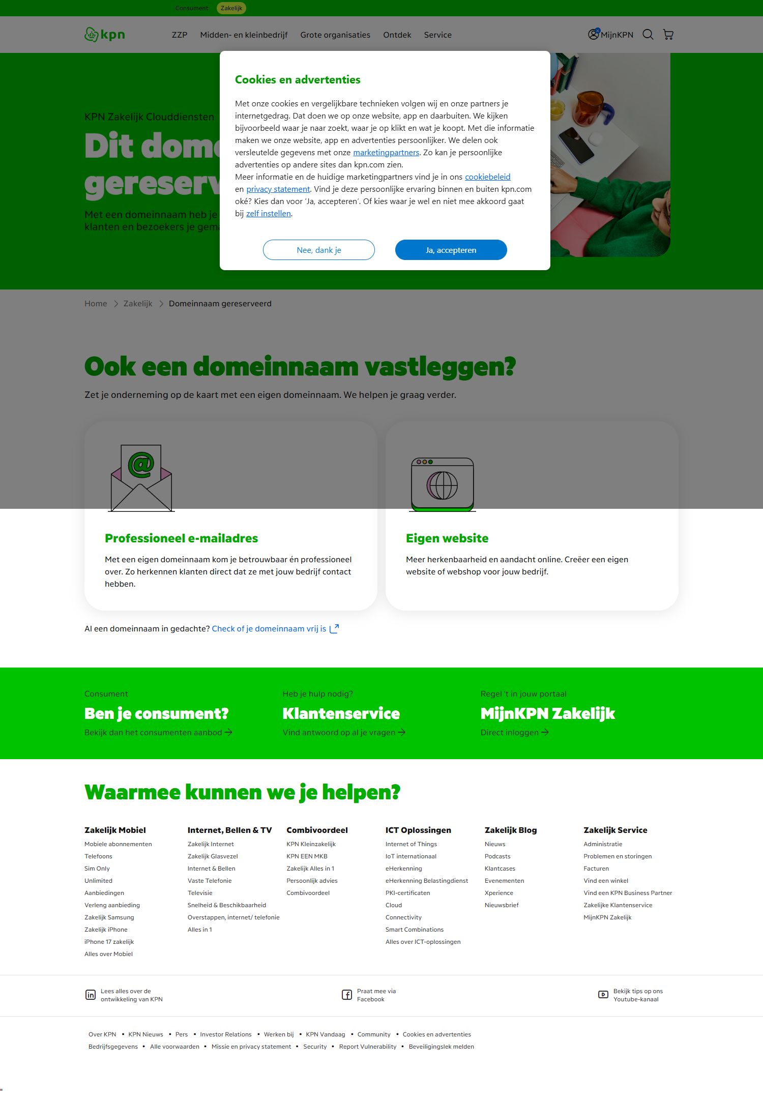 Screenshot van de website van www.cgbellaar.nl