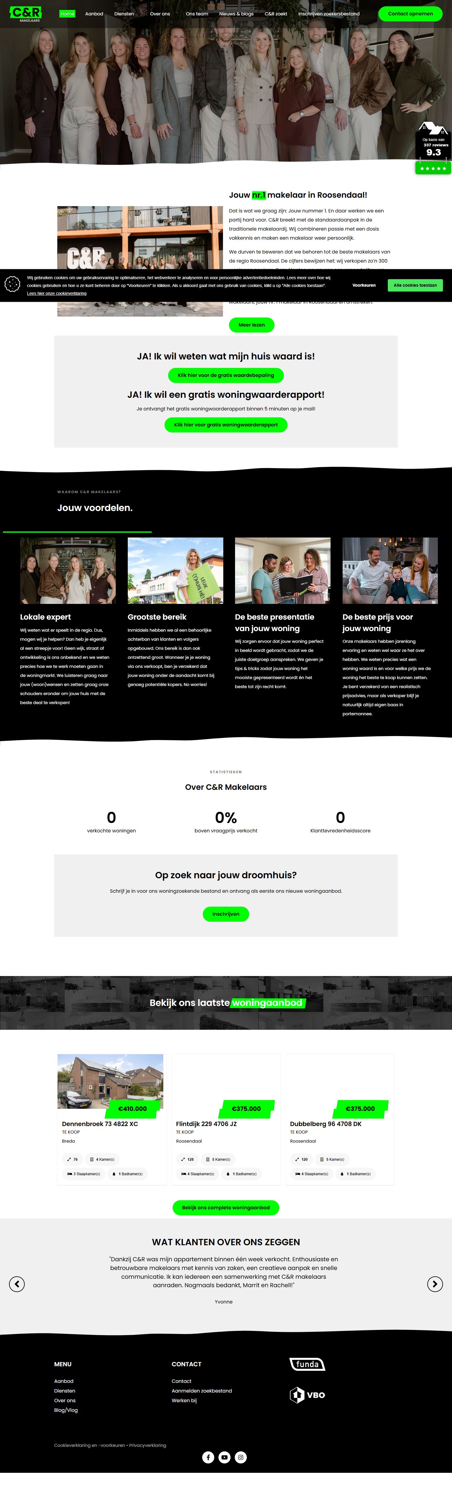 Screenshot van de website van www.crmakelaars.nl