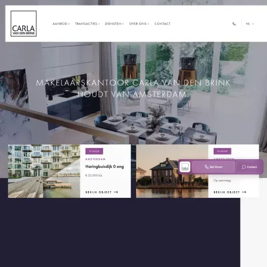 Screenshot of the website of www.vandenbrink.nl