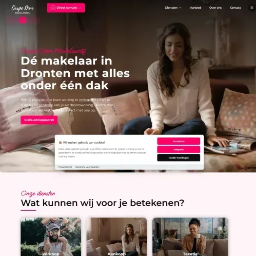 Screenshot of the website of www.carpediemmakelaardij.nl