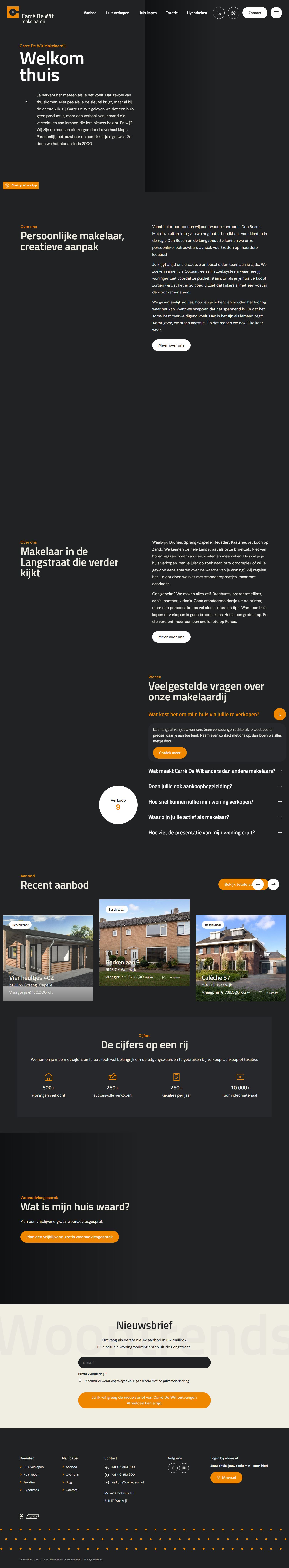 Screenshot van de website van www.carredewit.nl