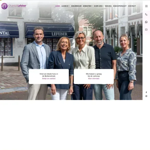 Screenshot van de website van www.chantallefeber.nl