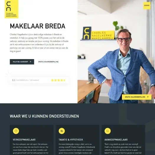 Screenshot van de website van www.makelaarinbreda.nl