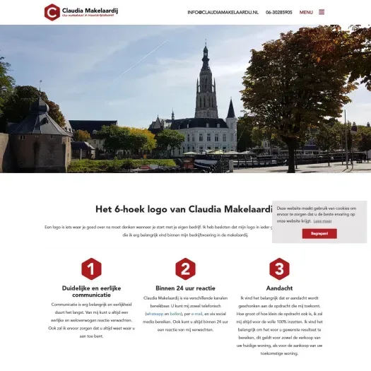 Screenshot der Website von www.claudiamakelaardij.nl