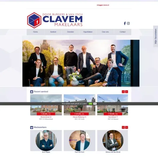Screenshot van de website van www.clavem.eu