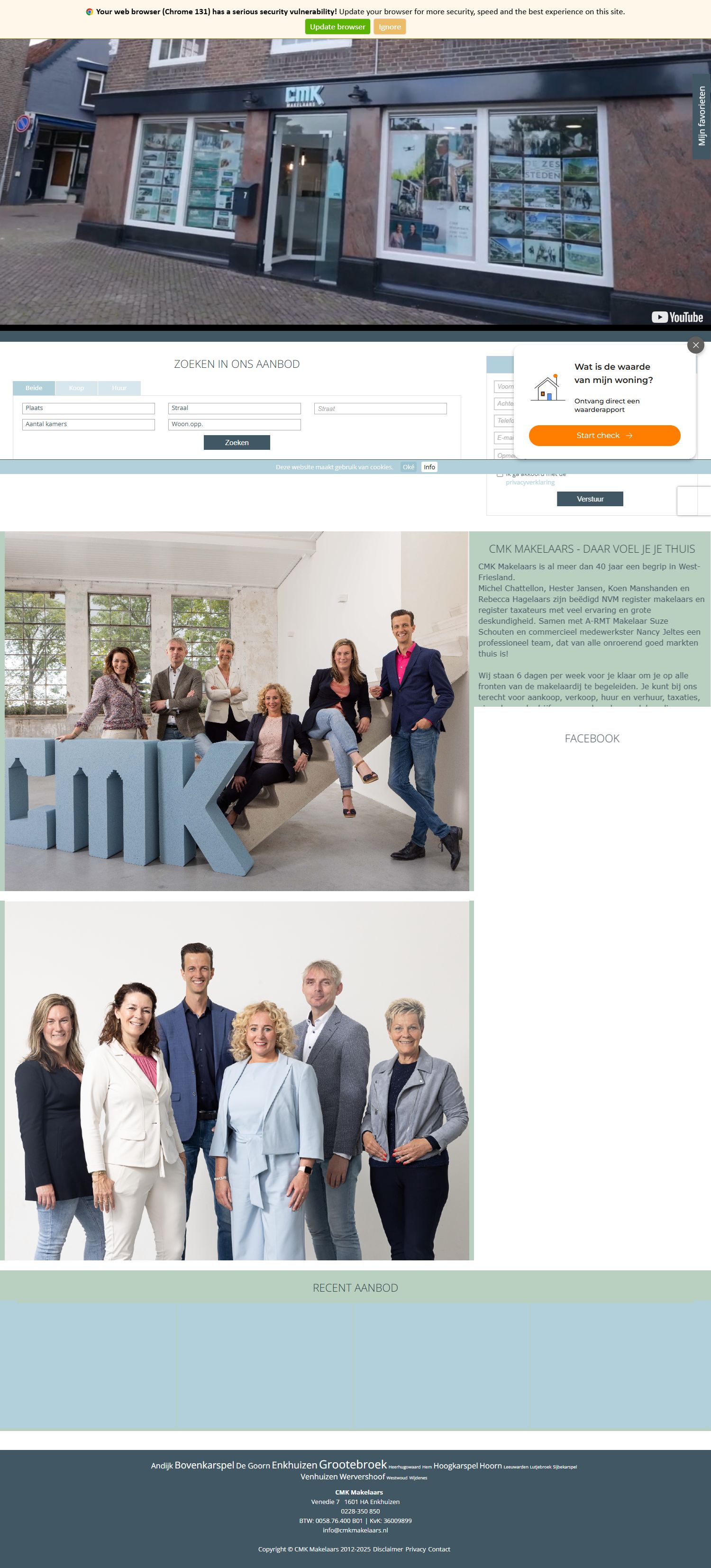 Screenshot van de website van www.cmkmakelaars.nl