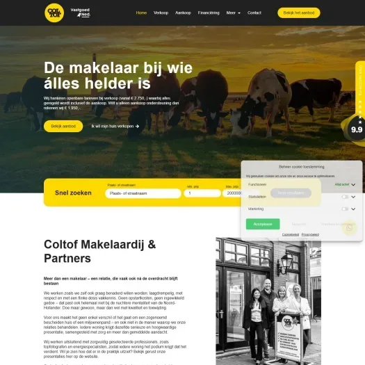 Screenshot van de website van www.coltofmakelaardij.nl