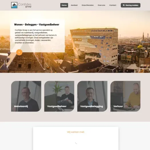 Screenshot of the website of confidesgroep.nl