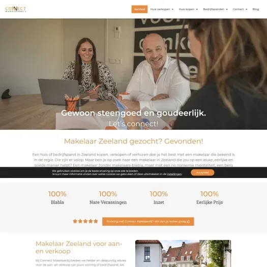 Screenshot van de website van connect-makelaardij.com