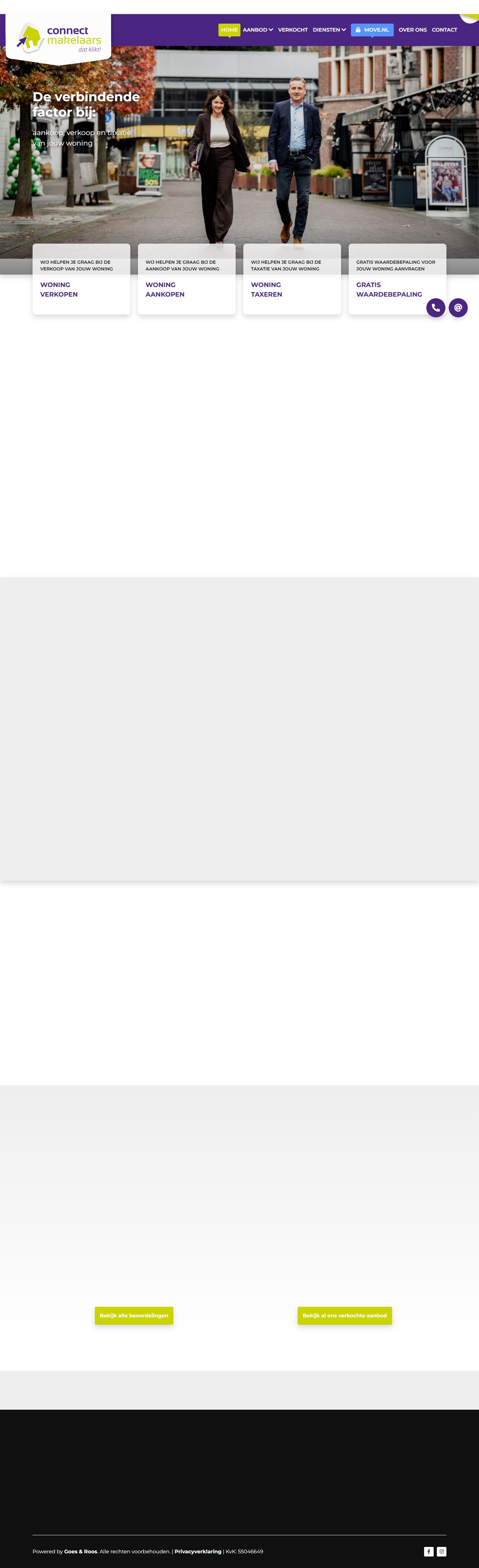 Screenshot van de website van www.connectmakelaars.com