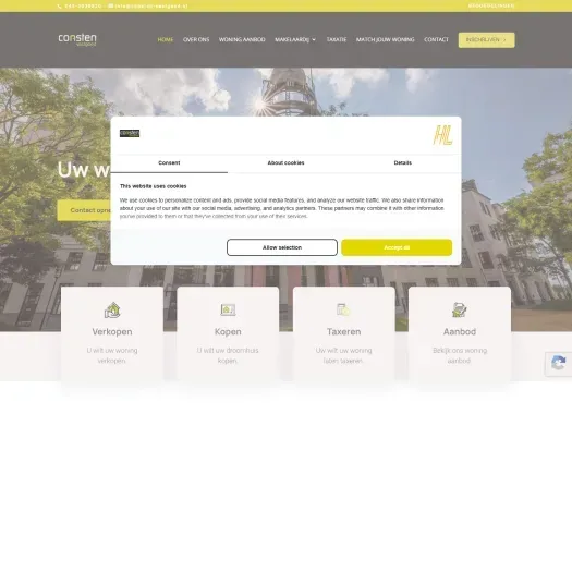 Screenshot of the website of www.consten-vastgoed.nl