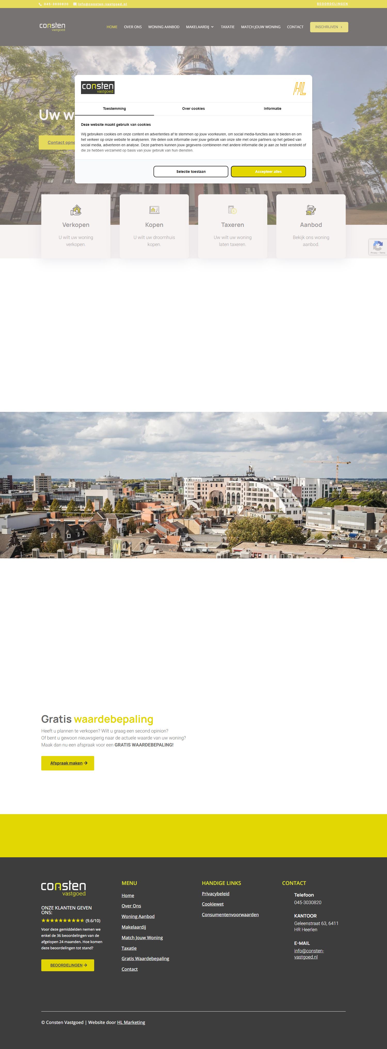 Screenshot van de website van www.consten-vastgoed.nl
