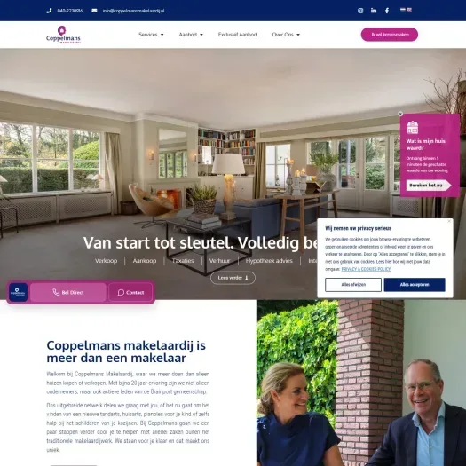 Screenshot of the website of www.coppelmansmakelaardij.nl