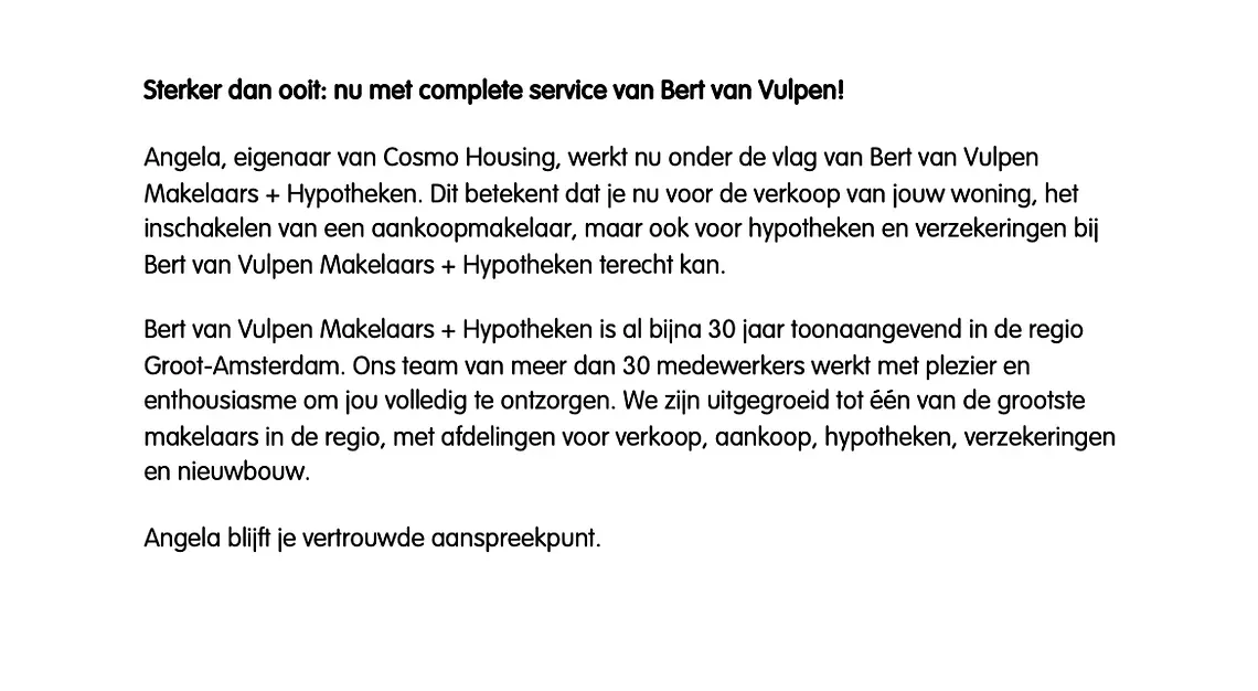 Team foto van Cosmo housing