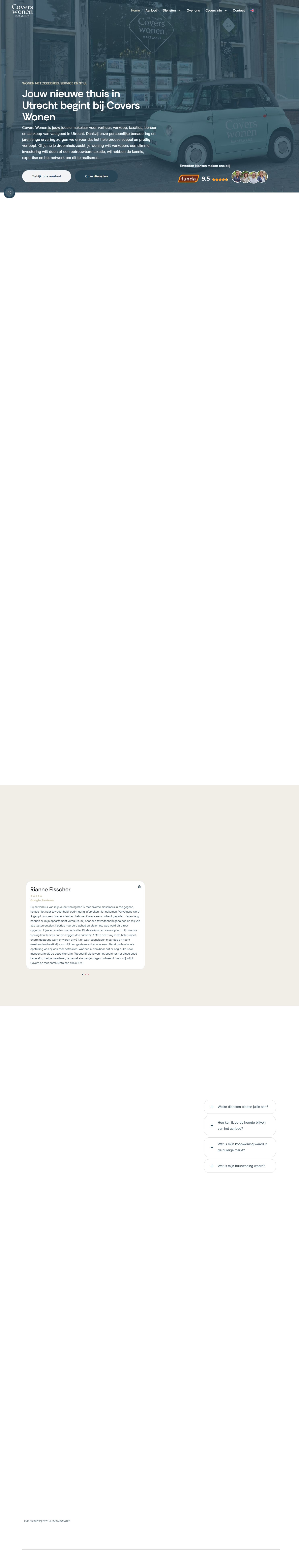 Screenshot van de website van www.coverswonen.nl