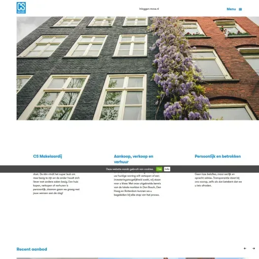 Capture d'écran du site web de csmakelaardij.nl
