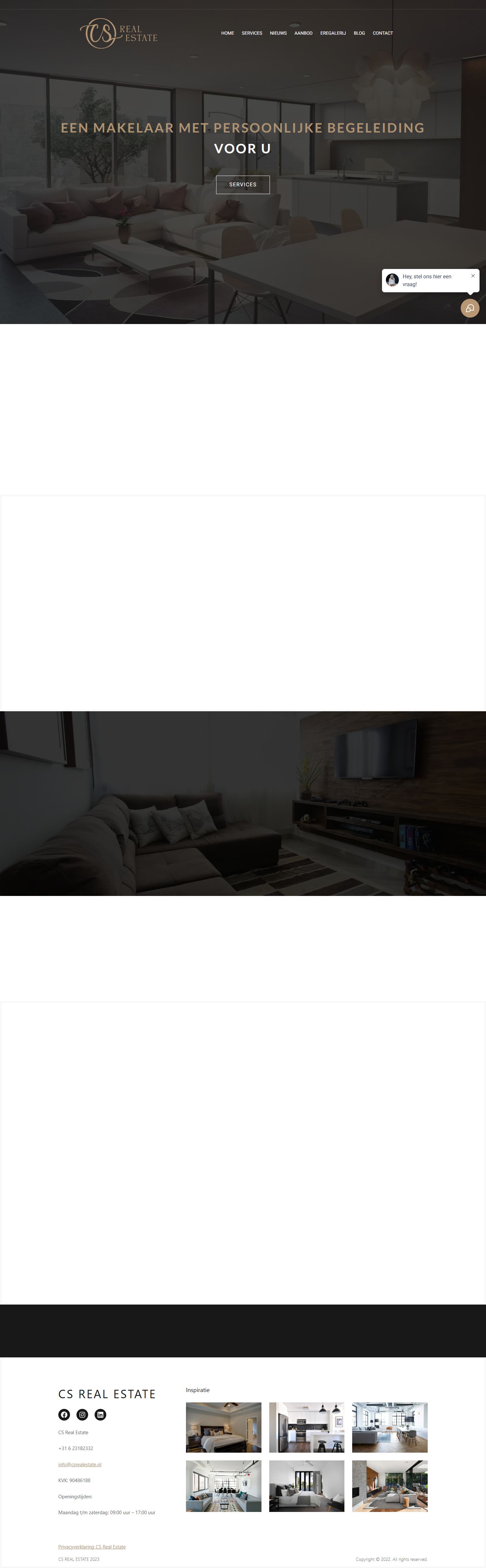 Screenshot van de website van www.csrealestate.nl