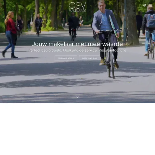 Screenshot of the website of www.csvmakelaars.nl